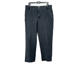 Lee At The Waist Pants Womens Size 18 Medium Black Straight Leg Cotton Spandex